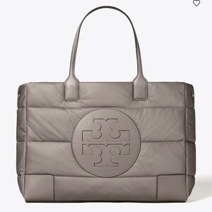 Tory Burch ELLA PUFFER TOTE BAG in Gray Heron, NWOT!